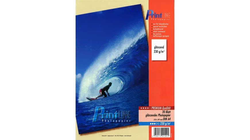 PrintLINE Photopapier A4 glänzend für Inkjetdrucker 230g/m²