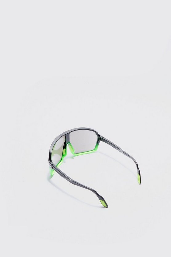 Schwarze Visier-Sonnenbrille