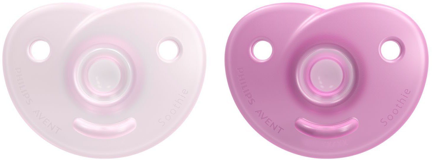 Philips AVENT Schnuller Soothie 0-6m SCF099, kiefergerecht geformter Sauger aus Silikon, inkl. Sterilisationsbox