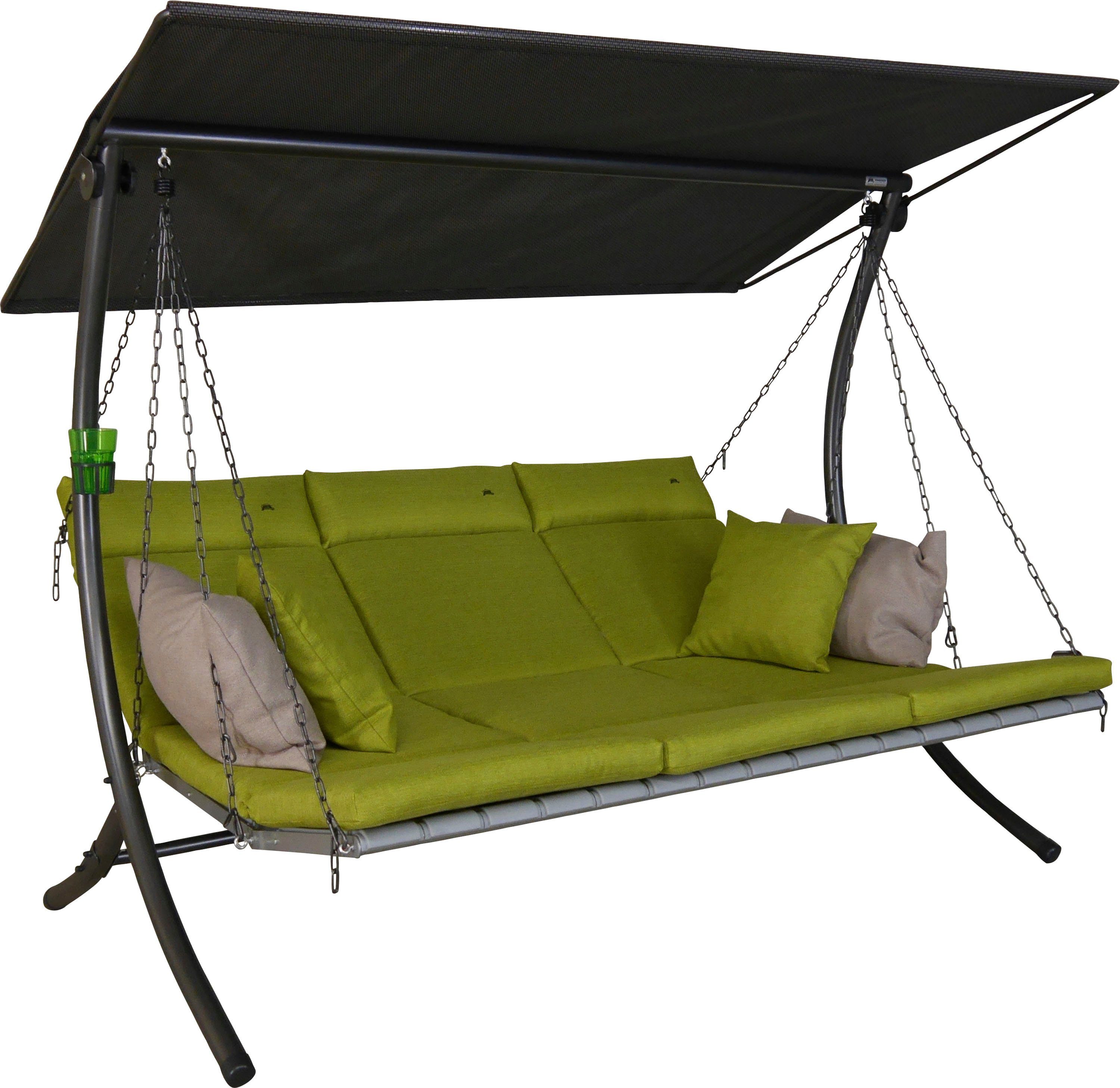 Angerer Freizeitmöbel Hollywoodschaukel Luxus Smart lime, 3-Sitzer, Bettfunktion, BxTxH: 210x145x160 cm