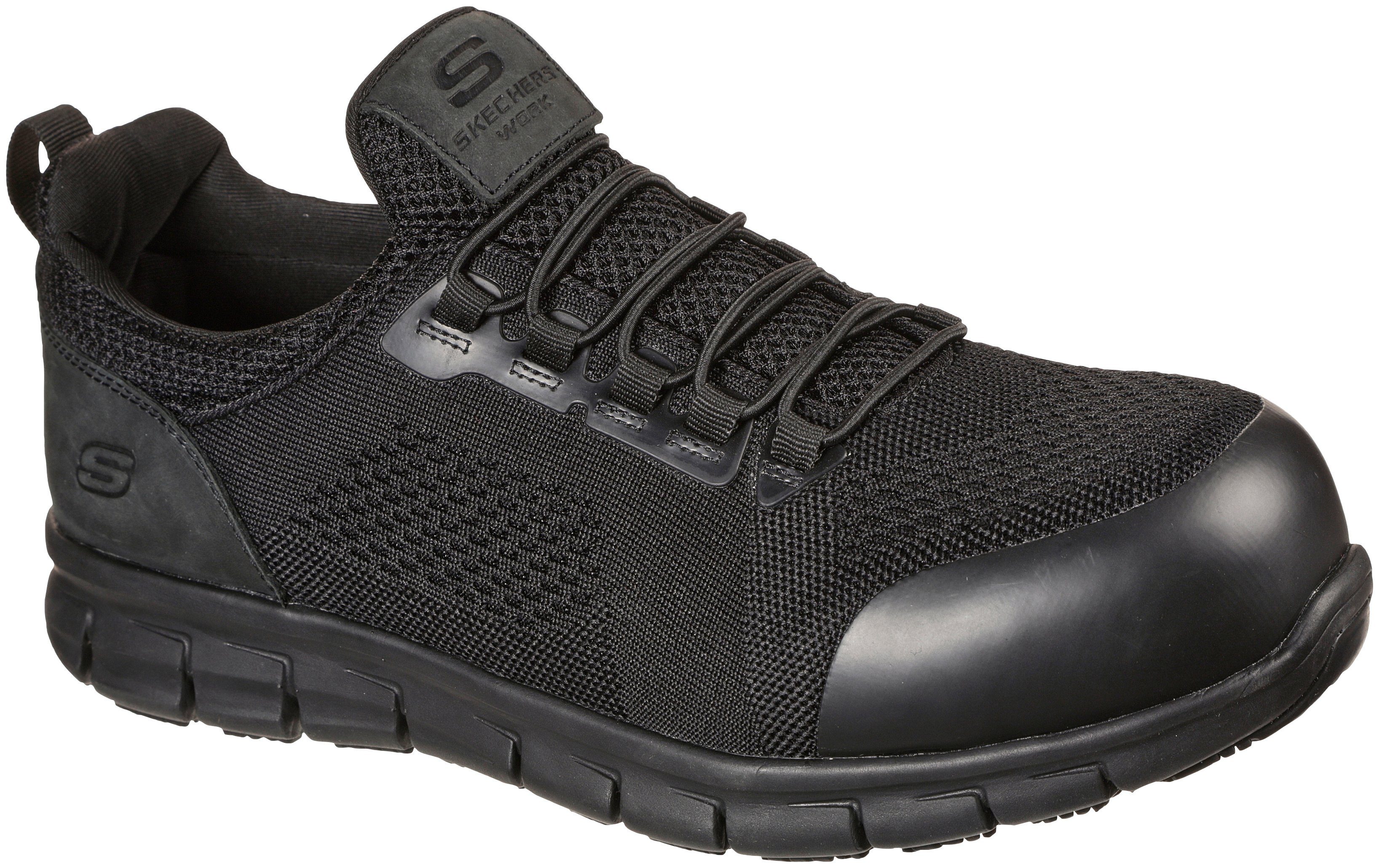 Skechers SYNERGY - OMAT Sicherheitsschuh S1 P ESD, Slip On mit Bungeeschnürung, durchtrittsicher, atmungsaktiv