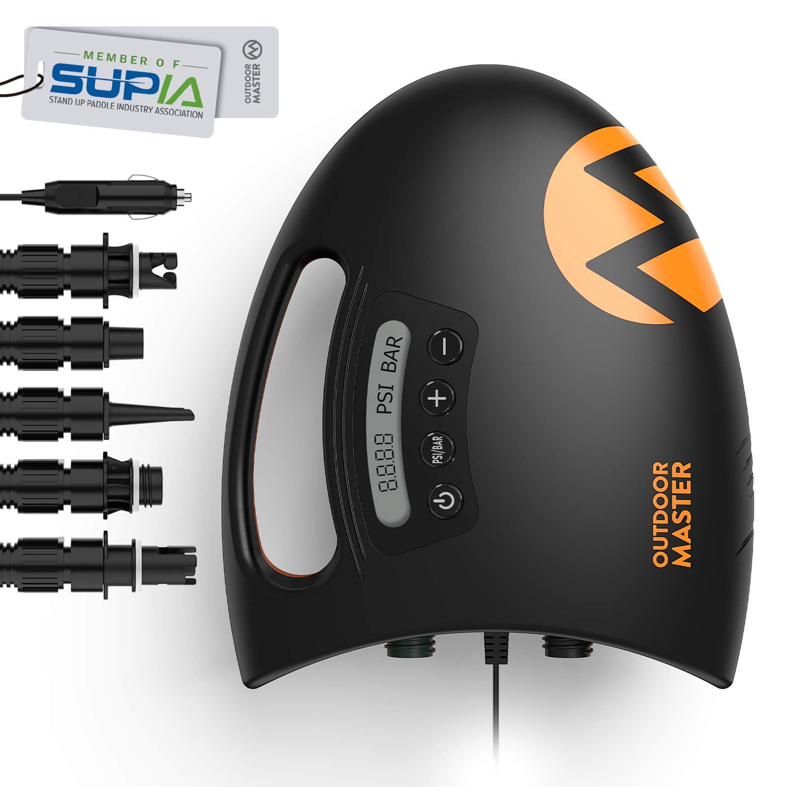 Outdoor Master Akku-Luftpumpe The Shark Elektrische Luftpumpe SUP Pumpe