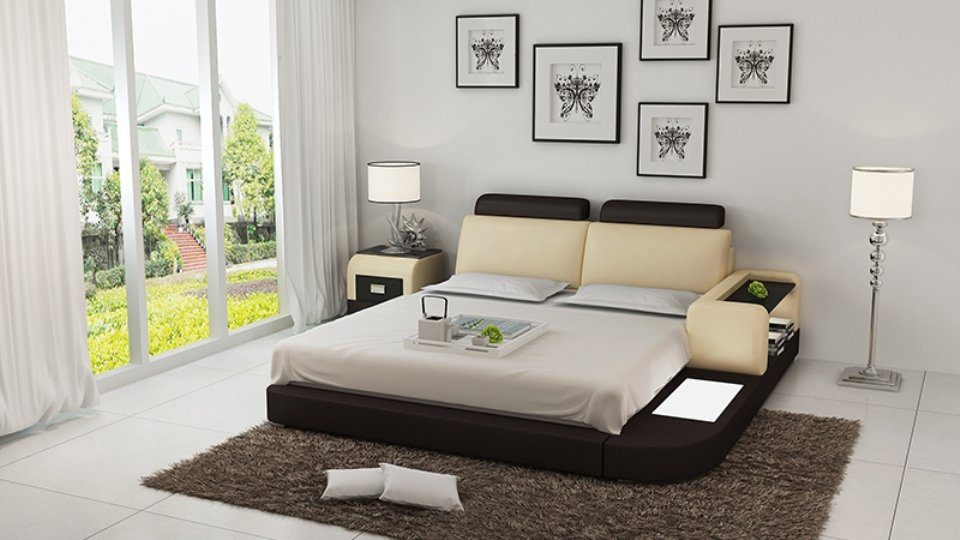 JVmoebel Bett Wasserbett Hotel Doppel Bett Betten Lederbett Polsterbett Wasser