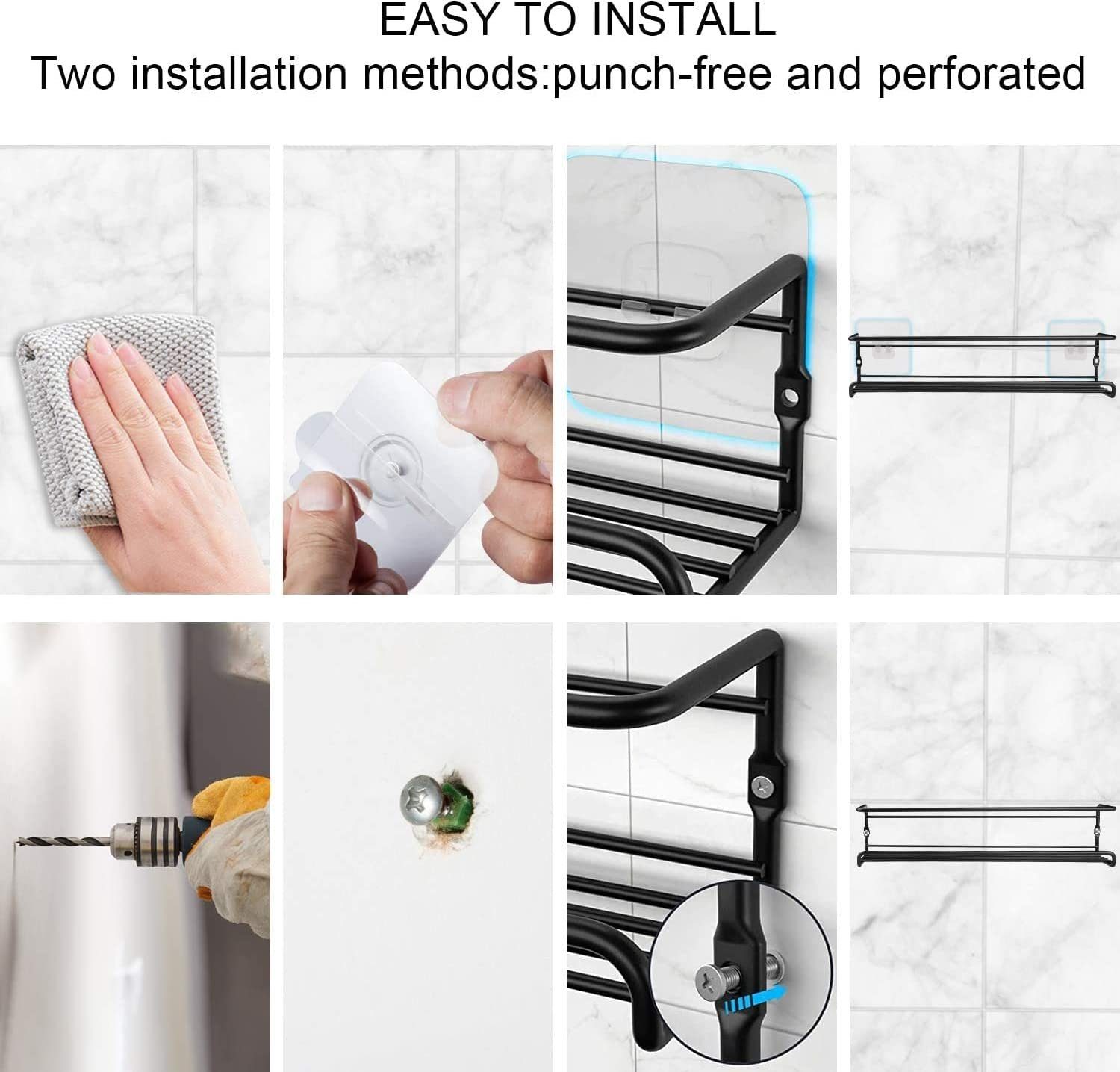 Haiaveng Gewürzregal Gewürzregal-4er Set-Modern und stilvoll dank versteckter Befestigung, Stabil und langlebig - Inkl.Befestigungs-Tools - Kein Bohren notwendig