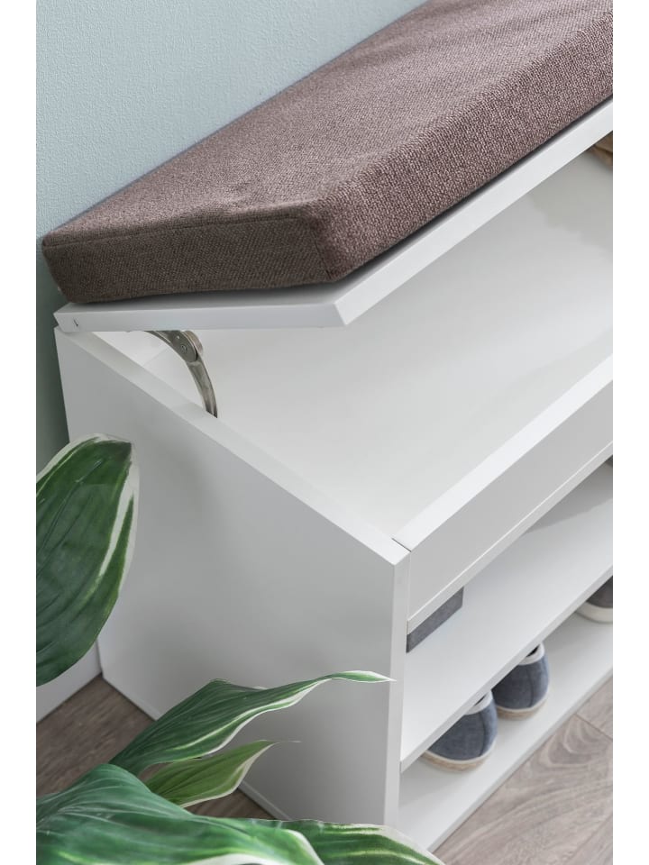 KADIMA DESIGN Schuhbank WL5.345 mit Sitzfläche Garderoben-Bank Holz 104x51x32 cm in Weiß günstig kaufen onesize