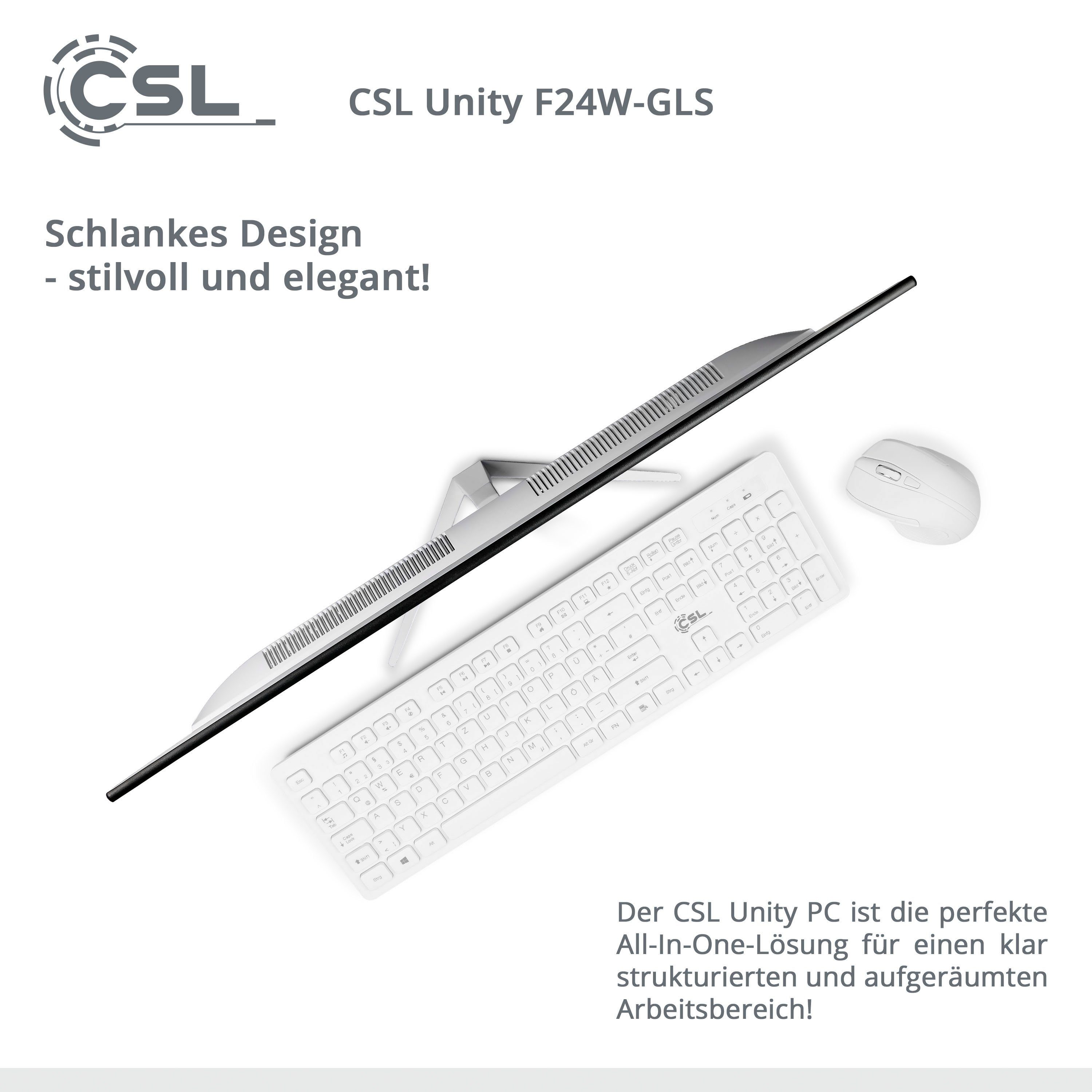 CSL Unity F24-GLS mit Windows 10 Home All-in-One PC (23,8 Zoll, Intel Celeron N4120, UHD Graphics 600, 16 GB RAM, 512 GB SSD)