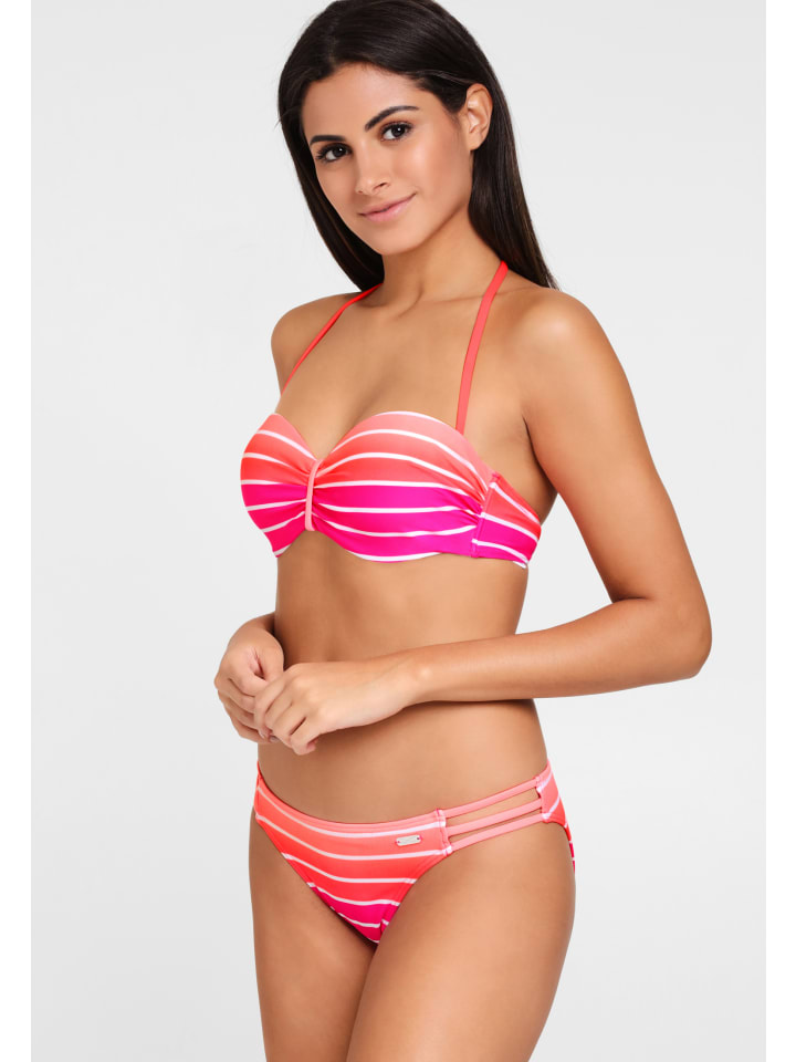 Venice Beach Bügel-Bandeau-Bikini in pink-gestreift günstig kaufen