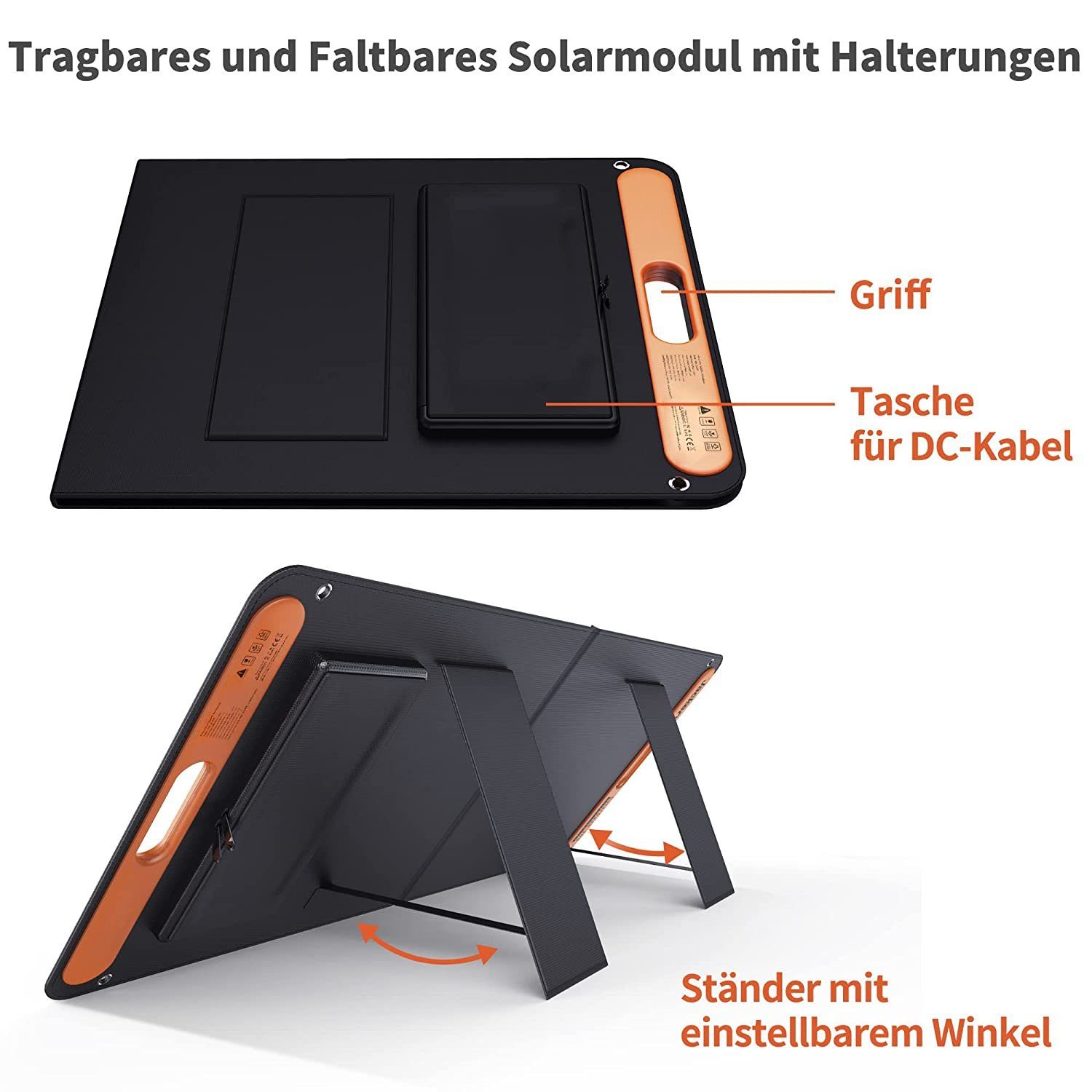 Jackery Solaranlage SolarSaga 100 Solarpanel, 100,00 W, Monokristallin, Zwei USB-Ausgänge zum direkten Aufladen