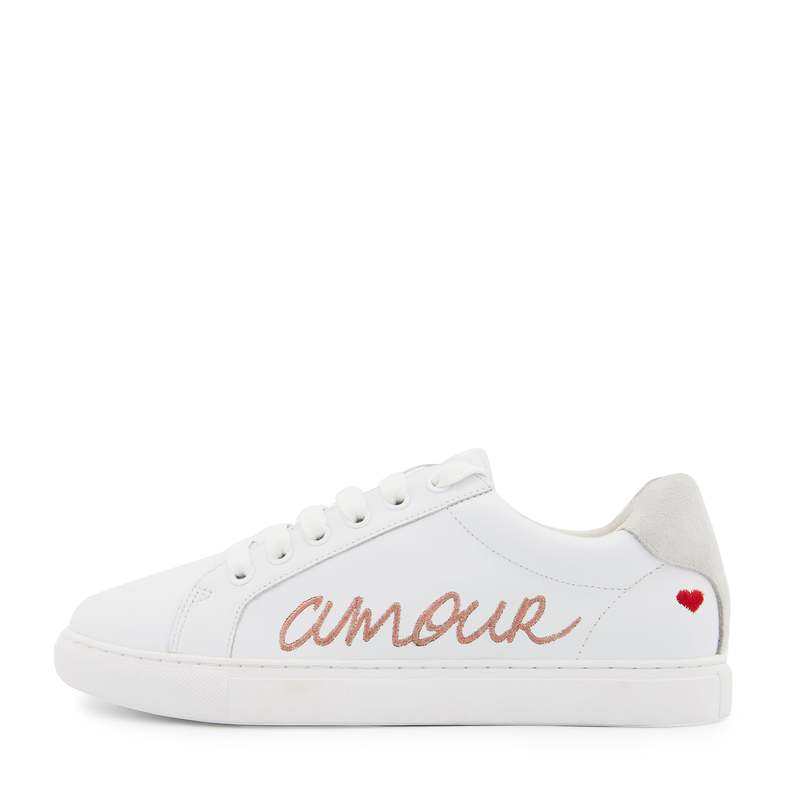 Baskets en cuir Simone amour blanc/rose gold
