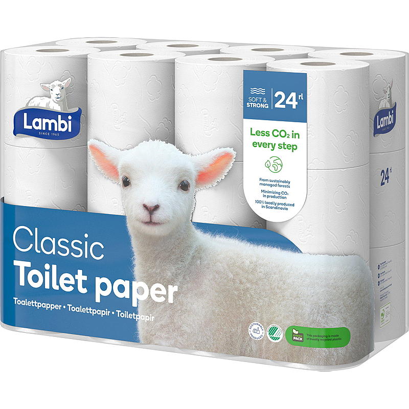 Lambi Toalettpapir 24-pk hvit Lambi