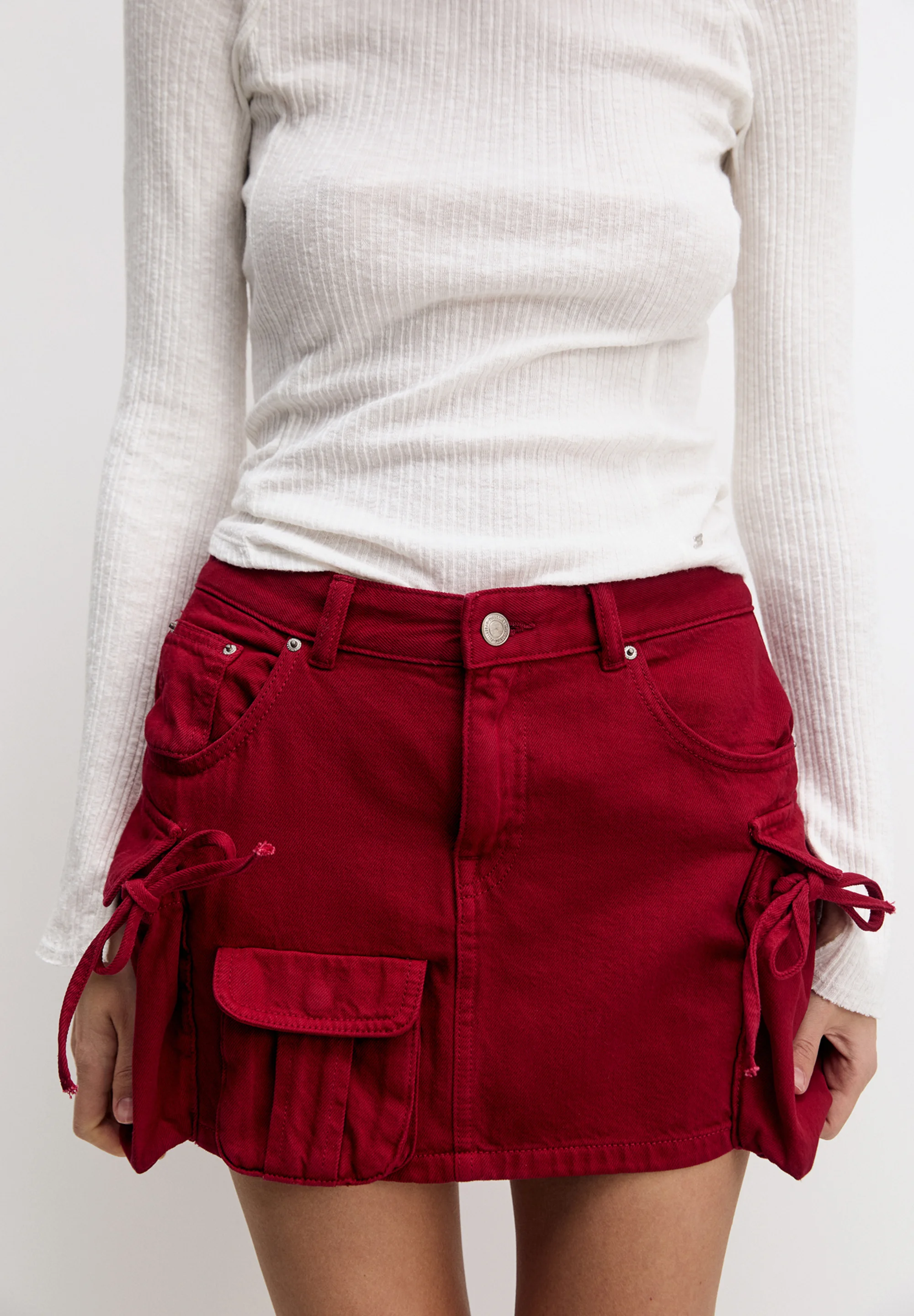 PULL&BEAR MULTIPLE POCKETS - Falda acampanada