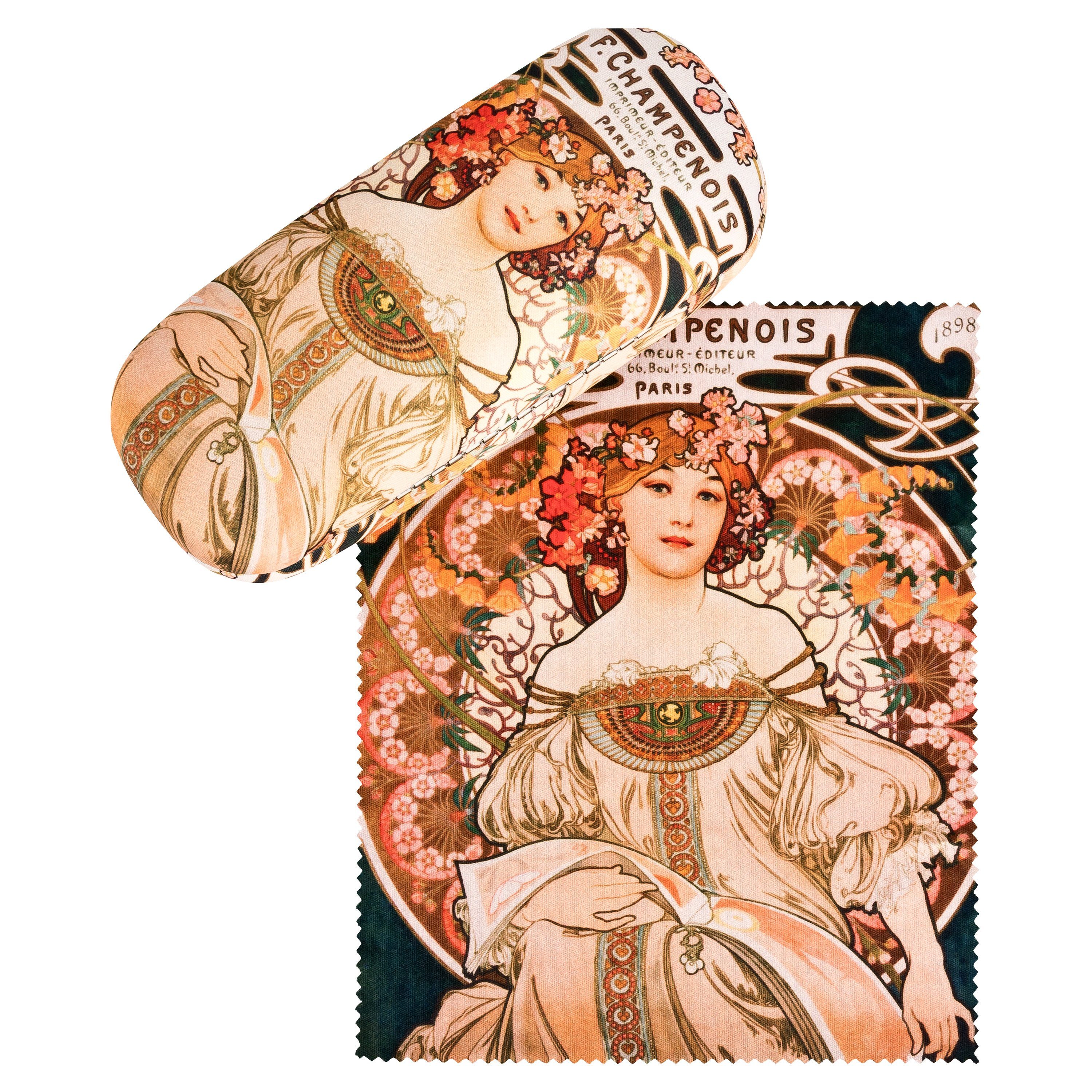 von Lilienfeld Brillenetui Brillenetui Alfons Maria Mucha : F. Champenois Kunst Motiv Brillenbox, stabiles mit Mikrofaser bezogenes Hardcase