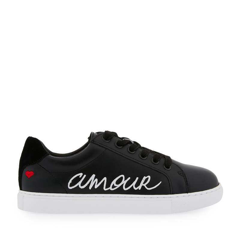 Baskets en cuir Simone amour noir