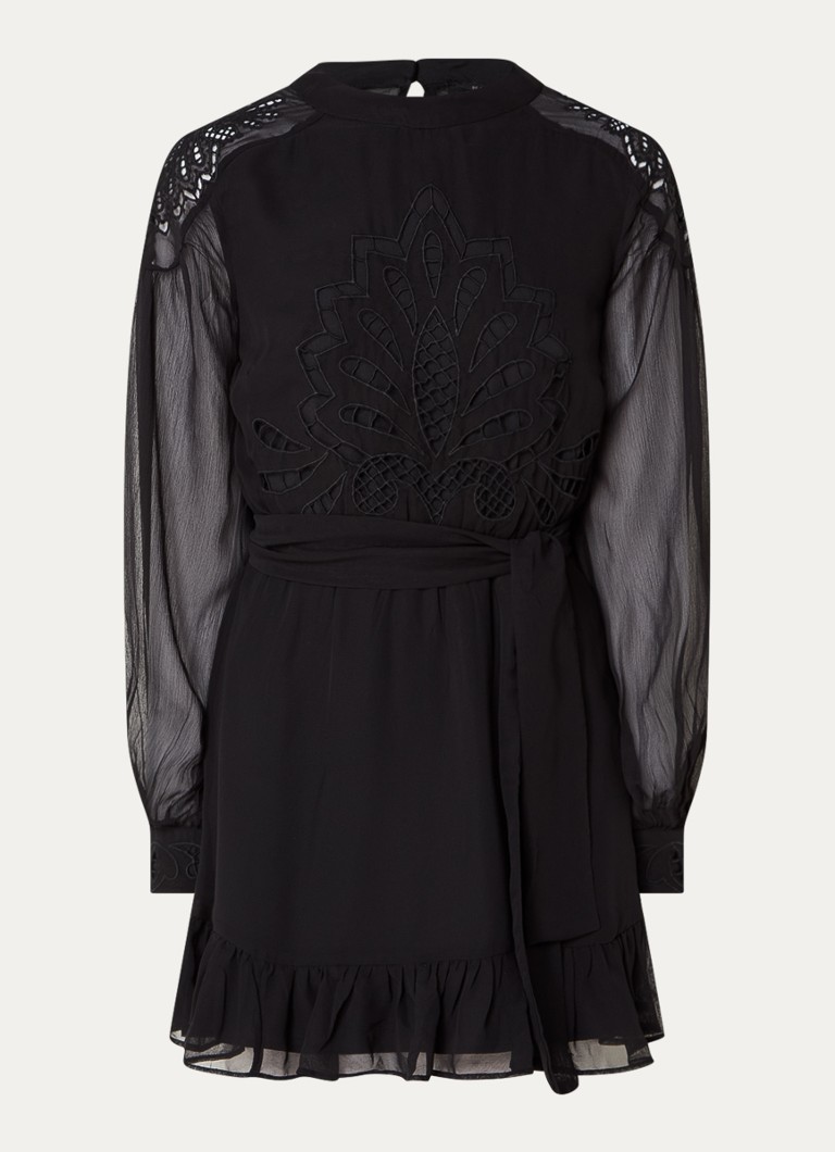 Robe tunique courte NIKKIE Cixi avec broderie et ceinture à nouer