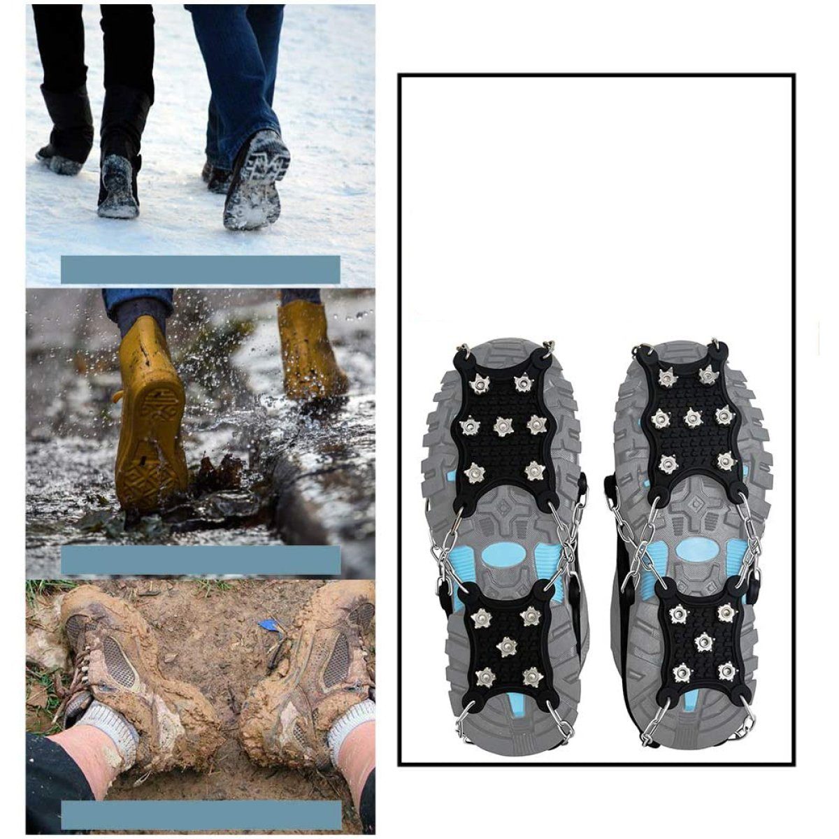 JedBesetzt Steigeisen Schuhspikes, Ice Klampen, Eisspikes für Den Stiefel,Schuhkralle M