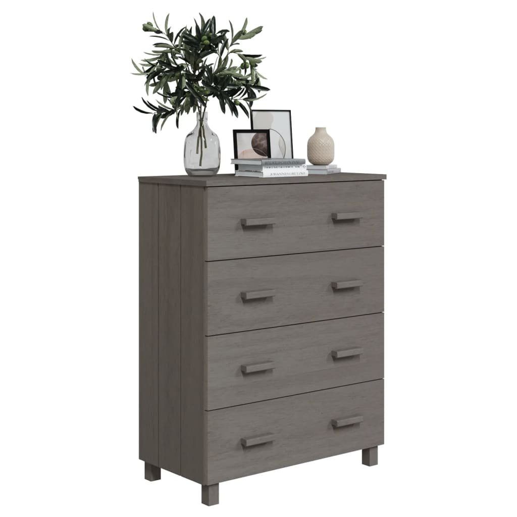 vidaXL Sideboard Sideboard HAMAR Hellgrau 79x40x103,5 cm Massivholz Kiefer (1 St)