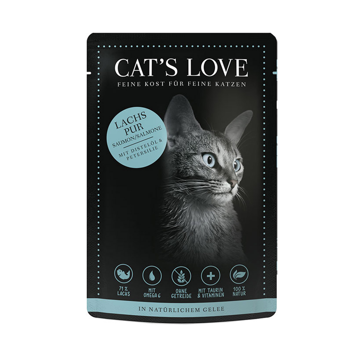 Cat's Love Nassfutter Lachs Pur mit Distelöl & Petersilie
