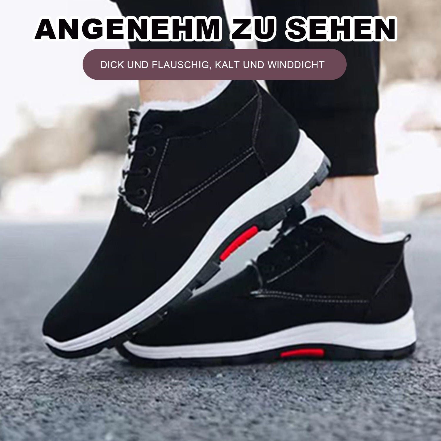 Daisred Winterschuhe Herren Warm Gefüttert Baumwollschuhe Winter Winterboots