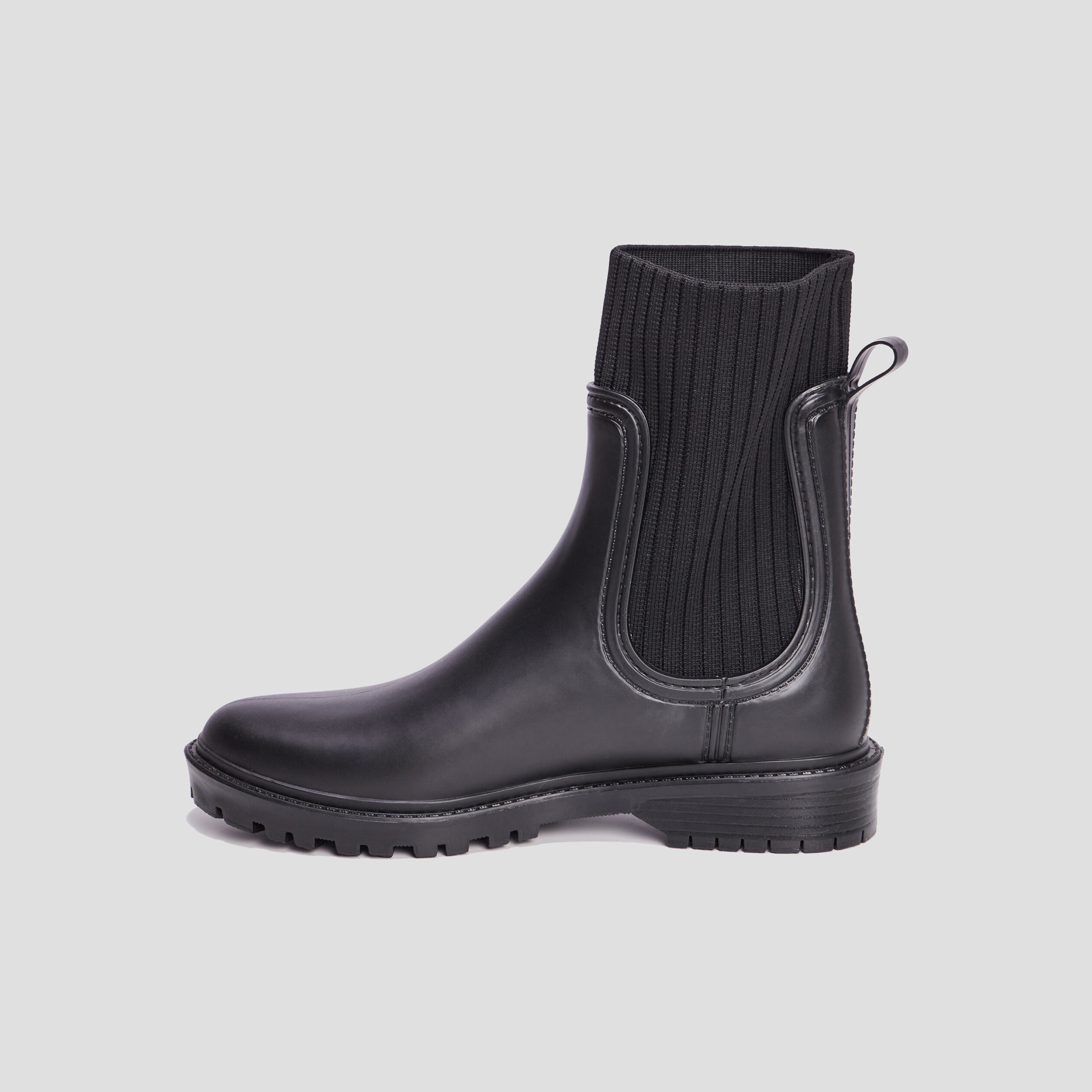 Bottes de pluie façon chaussette noir femme | La Halle