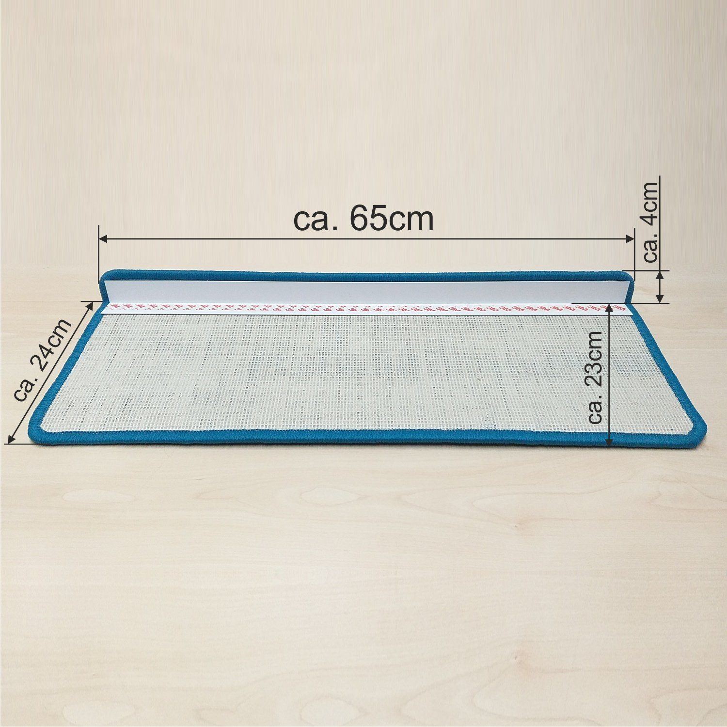 Stufenmatte Carousel, Rugs & Seats, eckig, Höhe: 10 mm, Selbstklebend, Rutschsicher, Pflegeleicht, Robust, 15er Set, halbrund & eckig