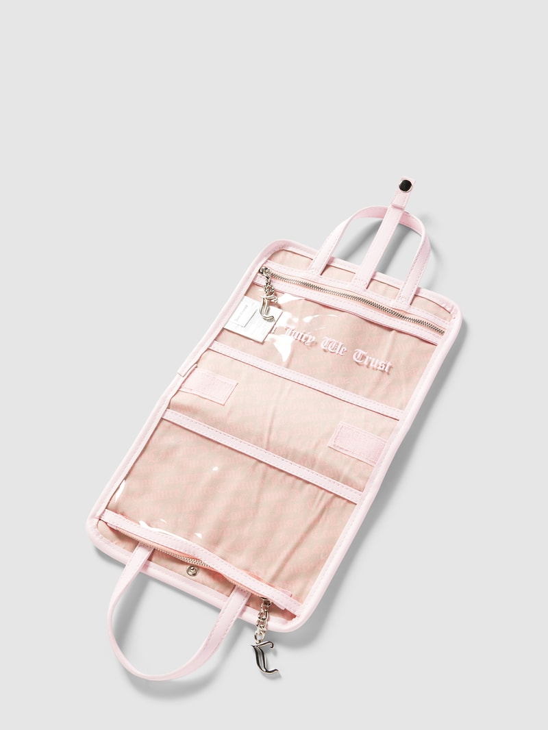 Kosmetiktasche mit Label-Stitching Modell 'IRIS' in pink