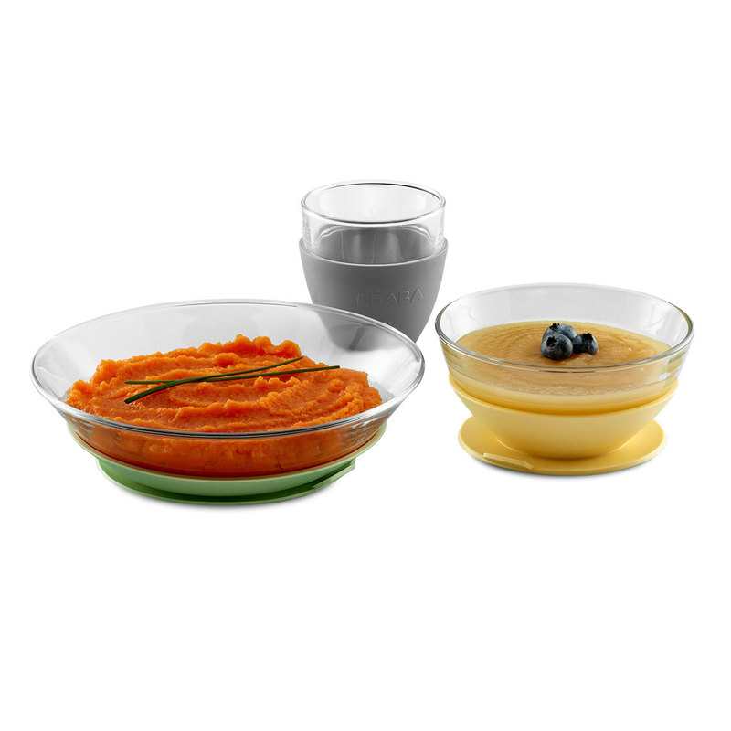 Coffret repas en verre Duralex jaune Beaba