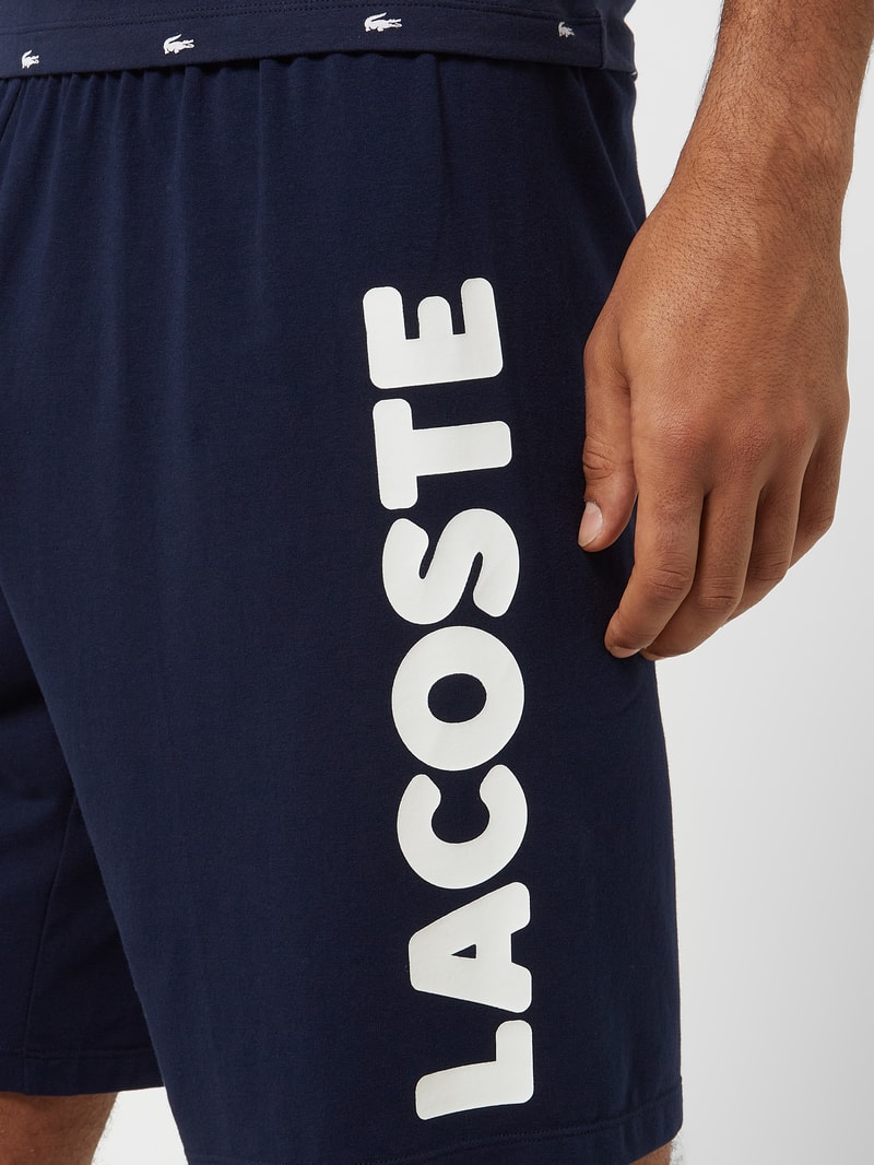 Pyjama-Hose mit Logo in dunkelblau