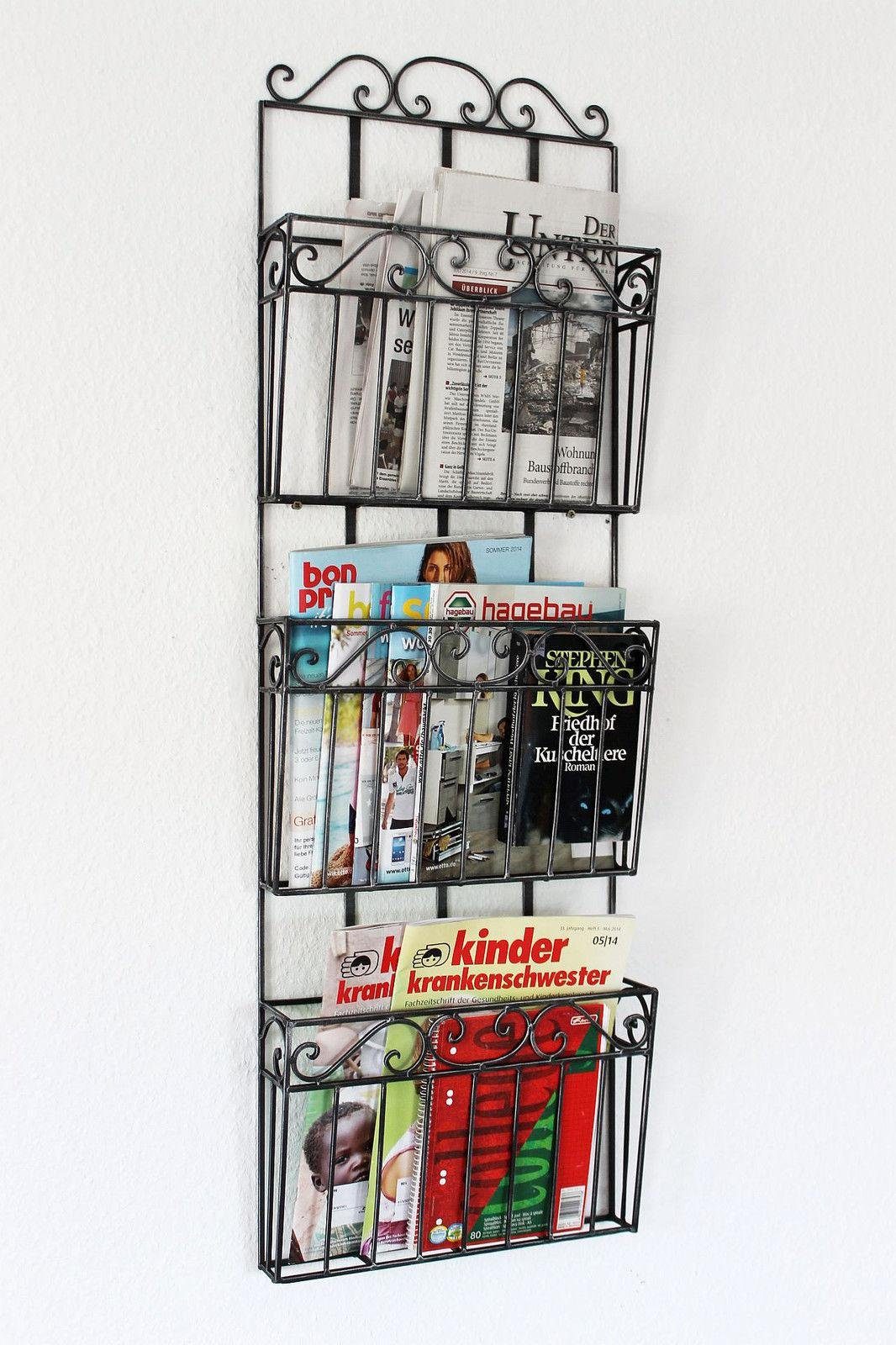 DanDiBo Zeitungsständer Wandregal Zeitungsständer 09911 Magazinhalter 101 cm Küchenregal Zeitungshalter