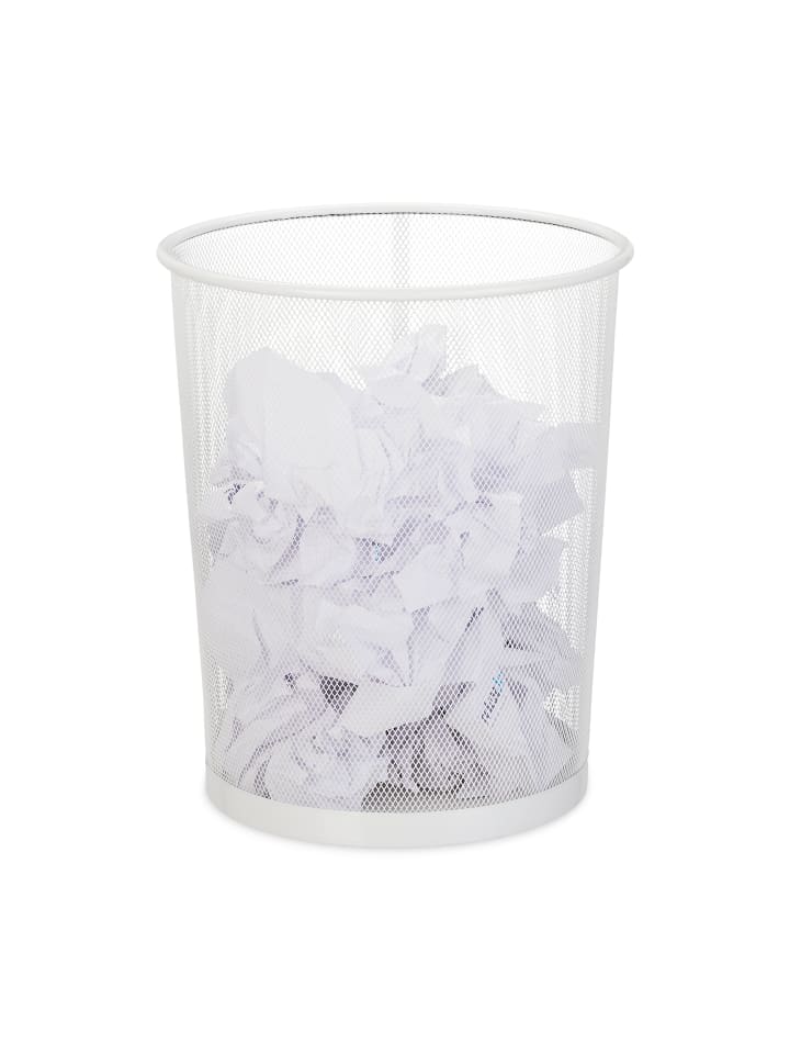 relaxdays Papierkorb in Weiß - Ø 29,5 cm günstig kaufen onesize