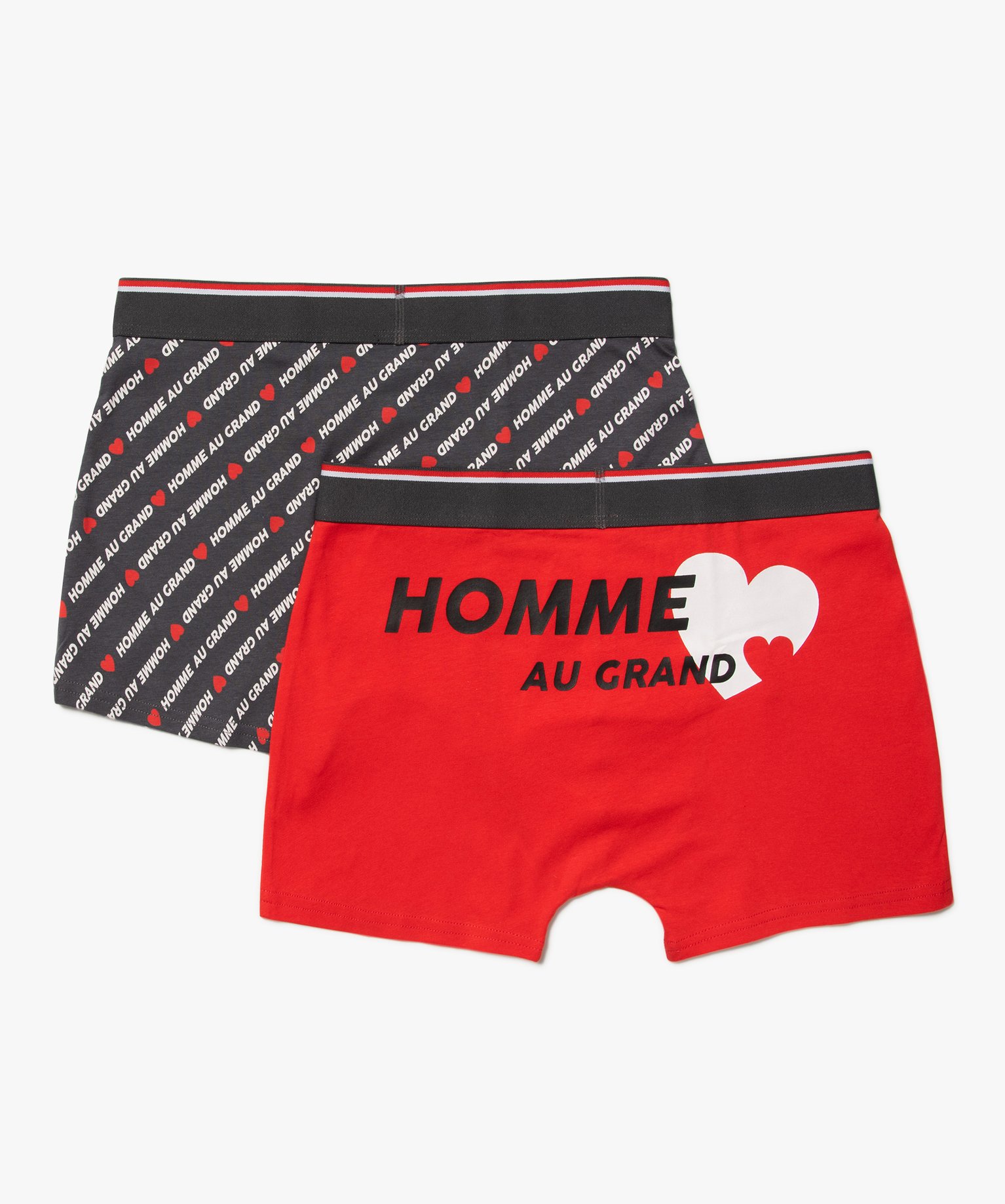Boxer homme en coton stretch extensible motif cur (lot de 2) marine | GEMO