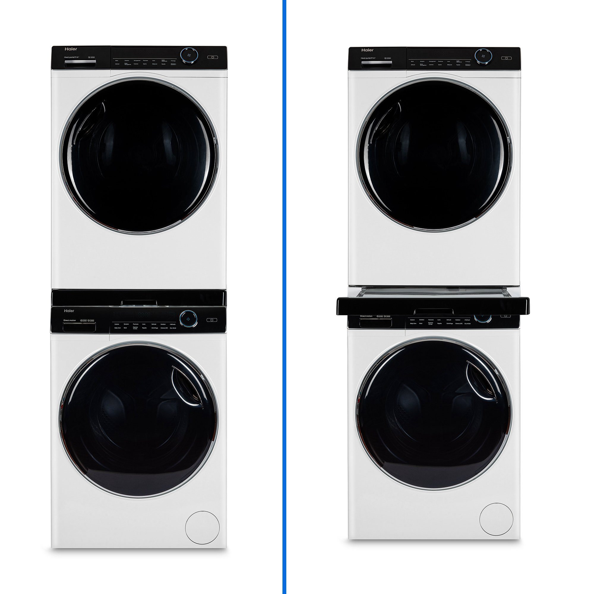 Haier Zwischenbaurahmen HASTKU10B (Paket, 1-St., Abmessungen beachten, Passend für HAIER Serie 3, 5, 7), Kippsicherer Anschlag zum Blockieren des Gleitens
