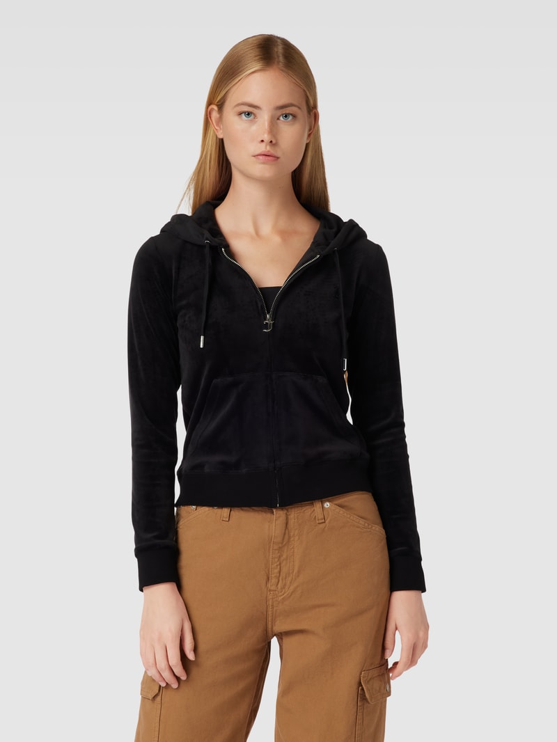 Sweatjacke mit Reißverschluss Modell 'ROBERTSON' in schwarz