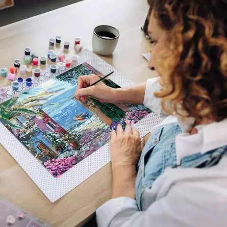 CreArt Leinwand Mediterrane Landschaft - Malen nach Zahlen für Erwachsene
