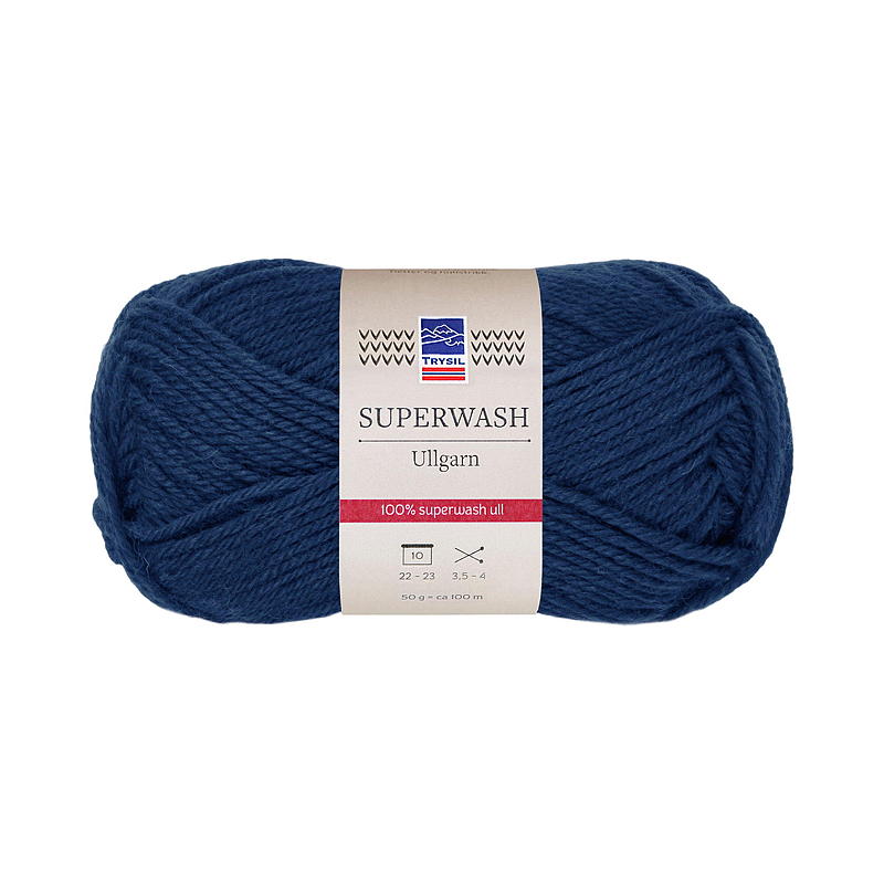 Trysil Superwash ullgarn 100% ren ny ull, marine