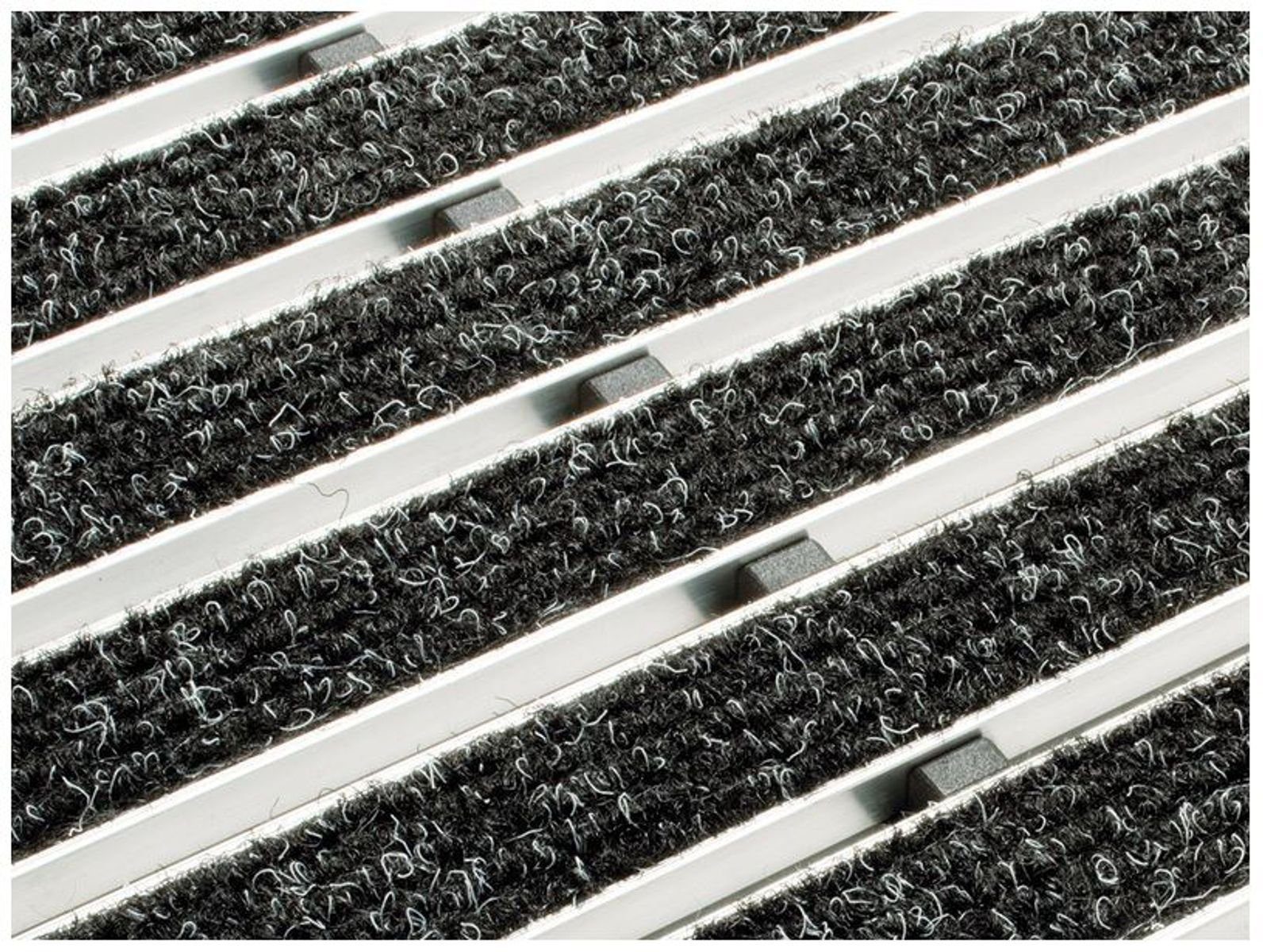 Fußmatte ACO 750x500x12mm Schuhabstreifer Rips anthrazit Fußmatte Türmatte mit ALU Rahmen Eingangsmatte Indoor, ACO Severin Ahlmann GmbH & Co. KG, rechteckig, Höhe: 12 mm, einfache Montage für Selbstbau