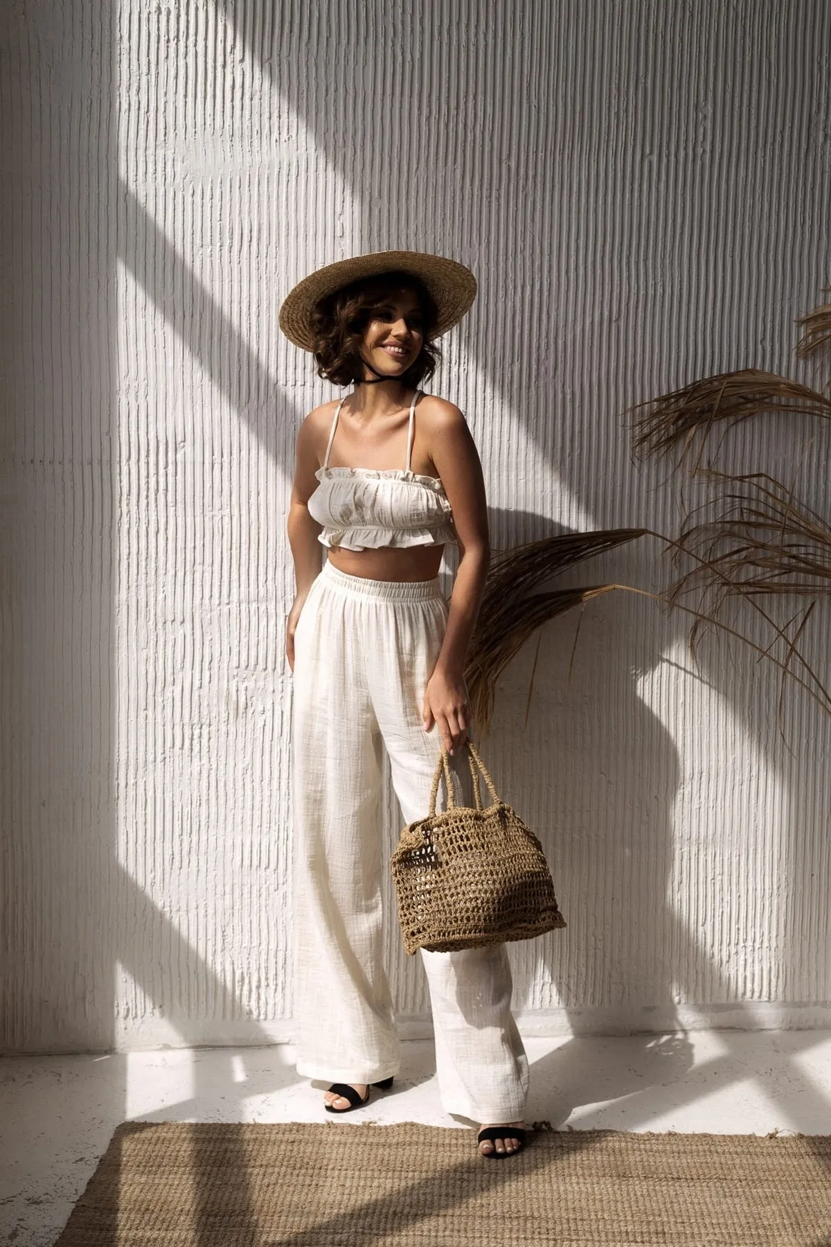 BOHEMAİ  Harvey Natural Muslin Crop Set