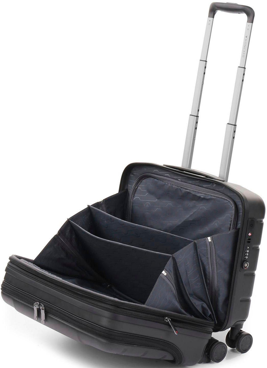 RONCATO Pilotenkoffer BIZ 4.0 Pilotenkoffer, 4R, erweiterbar, mit Laptopfach, schwarz, 4 Rollen, mit Laptopfach für 15,6