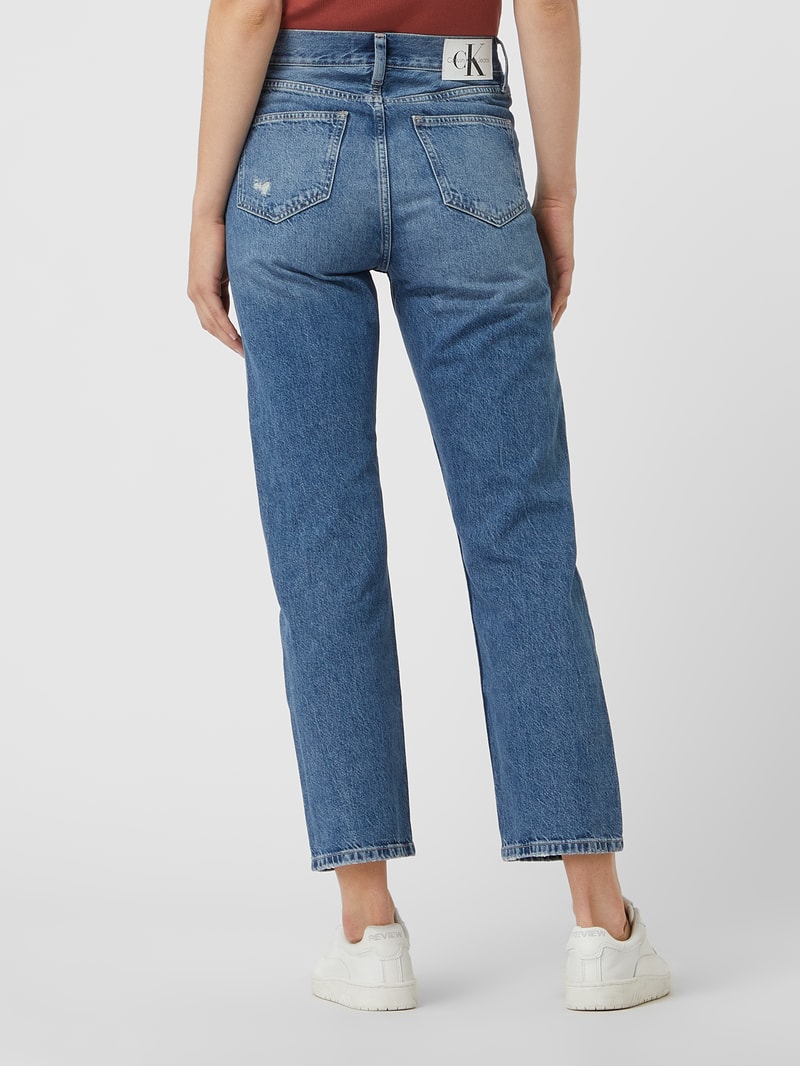 Straight Fit High Rise Jeans mit Stretch-Anteil  in jeans