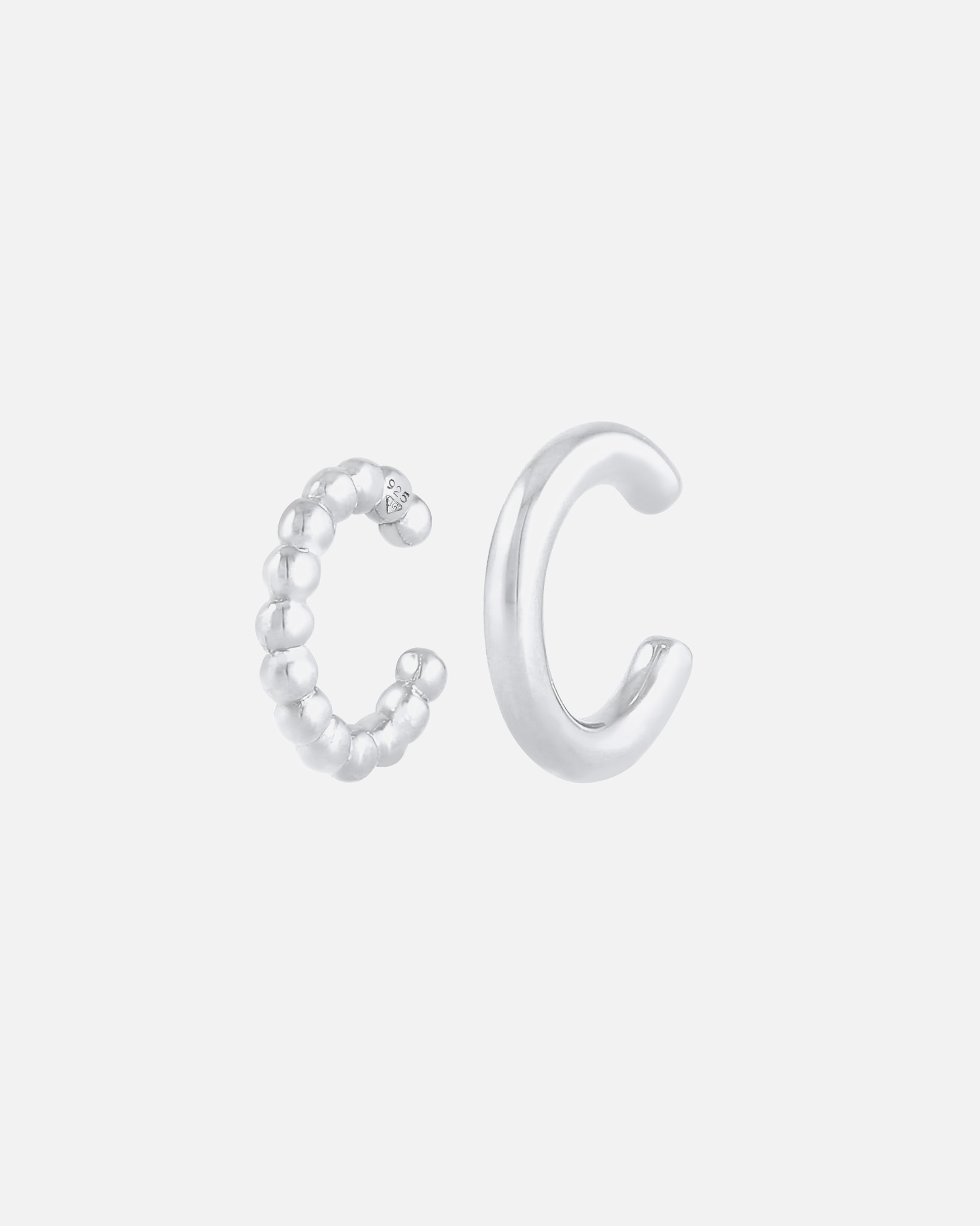 Set di 2 ear cuff da donna Elli, minimalisti e con sfere, in argento sterling 925.