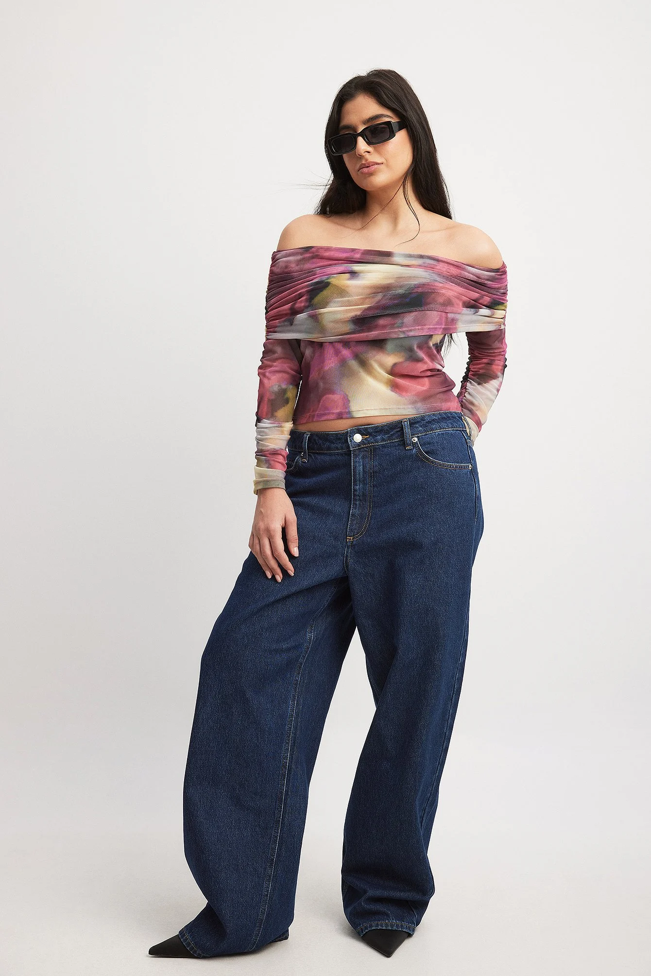 Mesh Off Shoulder Top