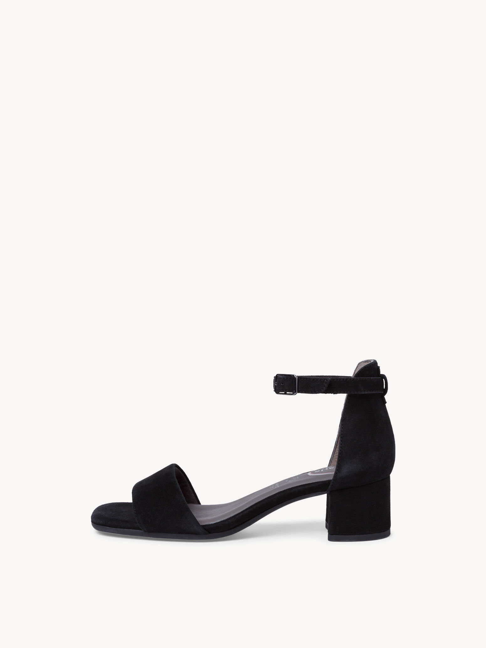 Sandale à talon en cuir - noir