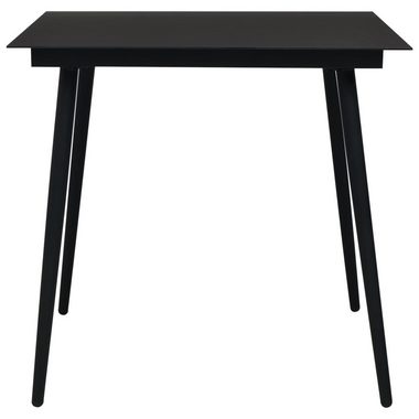 vidaXL Gartentisch Garten-Esstisch Schwarz 80x80x74 cm Stahl und Glas (1-St)