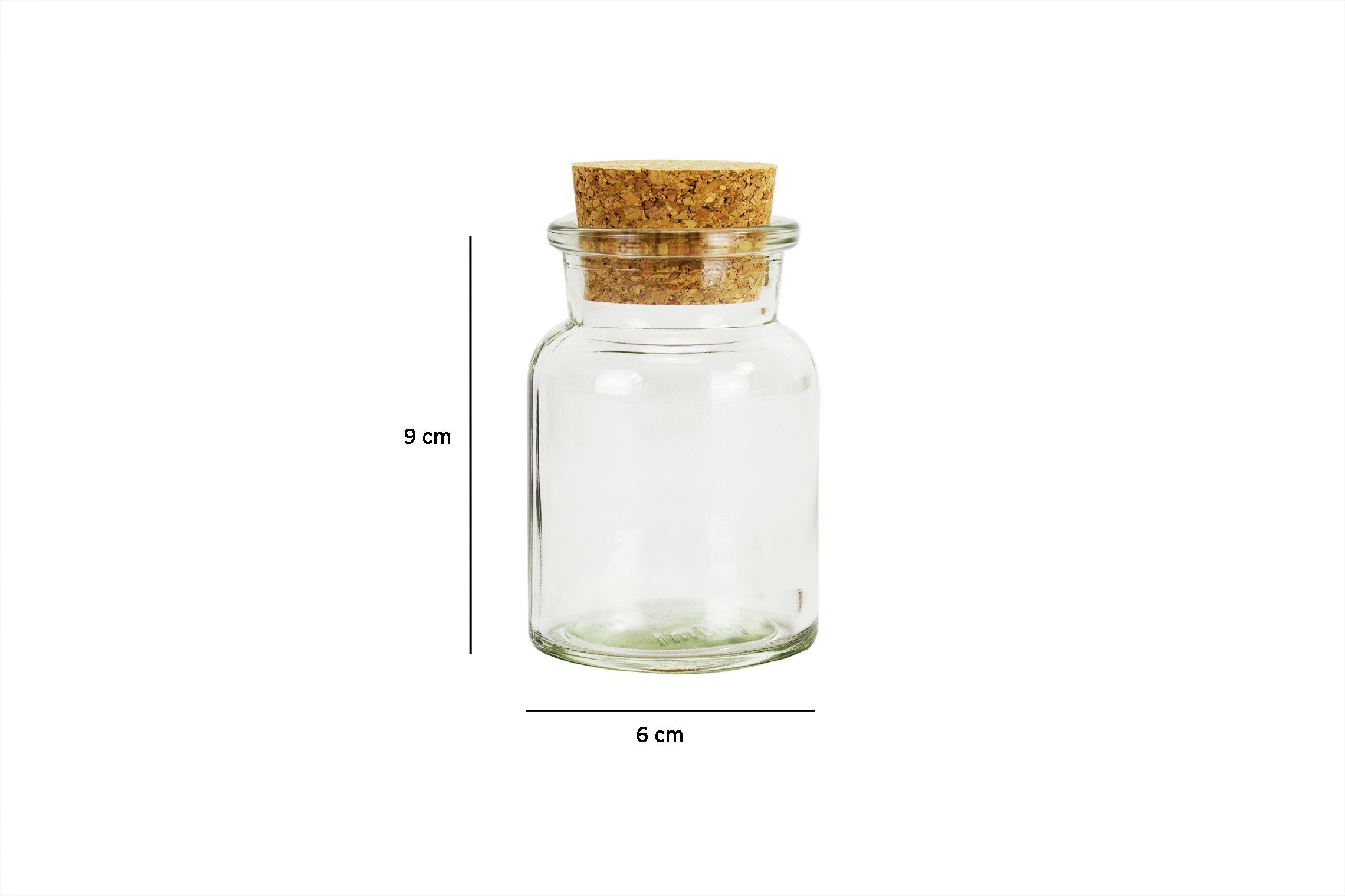 BigDean Gewürzbehälter 12x Gewürzgläser Korken Deckel 150 ml Gewürzdosen Glas Vorratsgläs, Glas, (12-tlg)