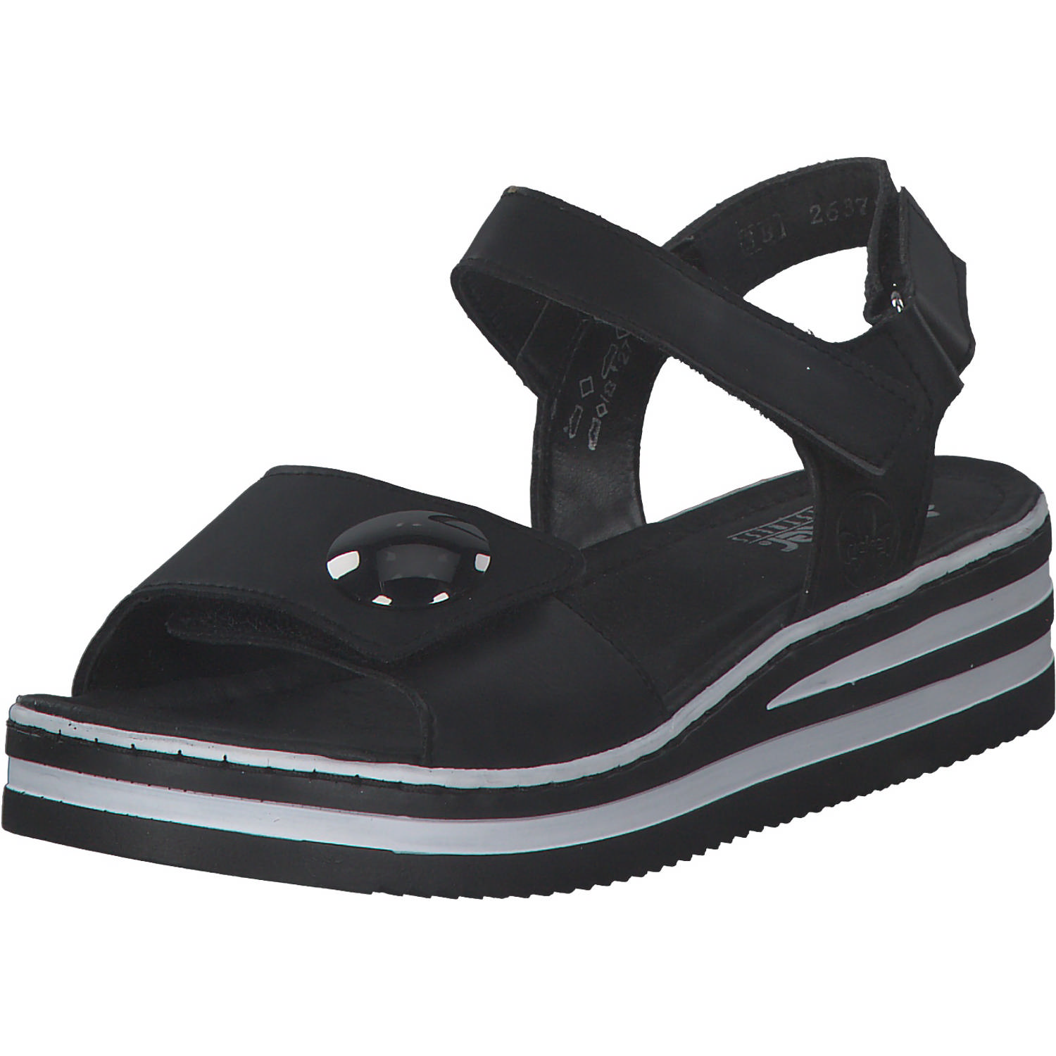 Rieker V02S8, Keilsandaletten, Damen, Schwarz