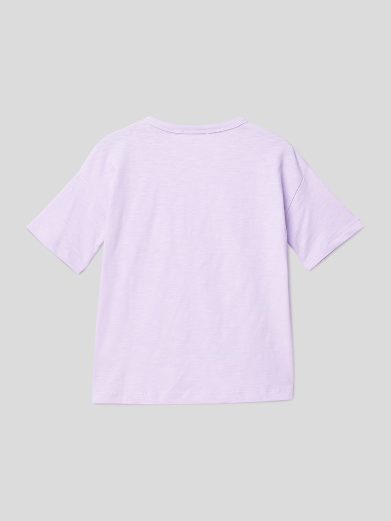 T-Shirt mit Brusttasche in flieder
