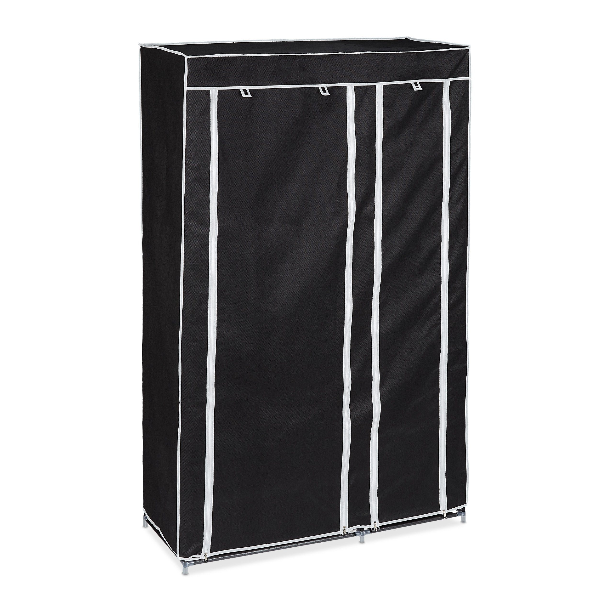 relaxdays Stoffschrank 1 x Stoffschrank schwarz