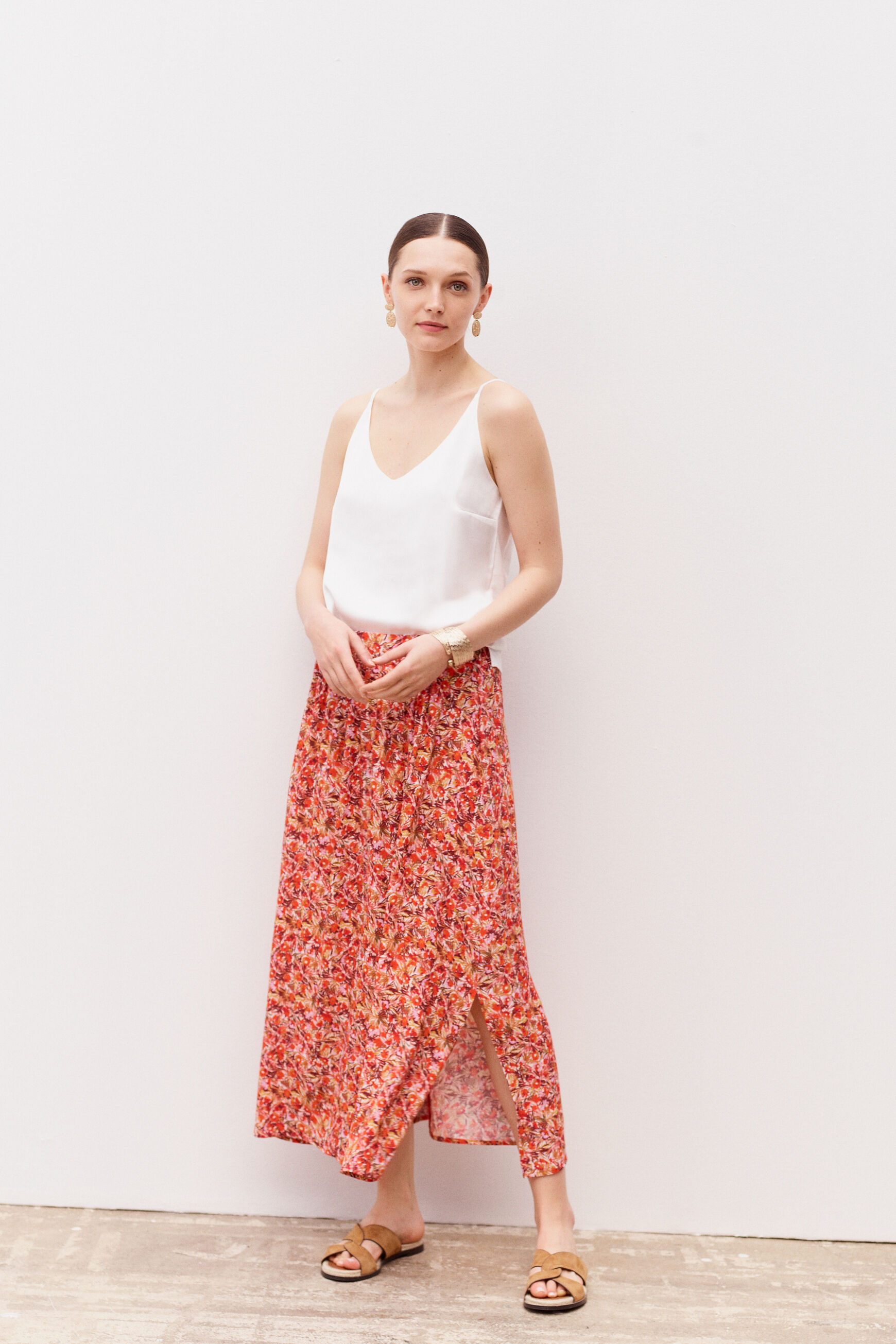 jupe june orange femme