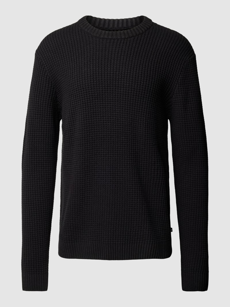 Strickpullover mit Strukturmuster in schwarz