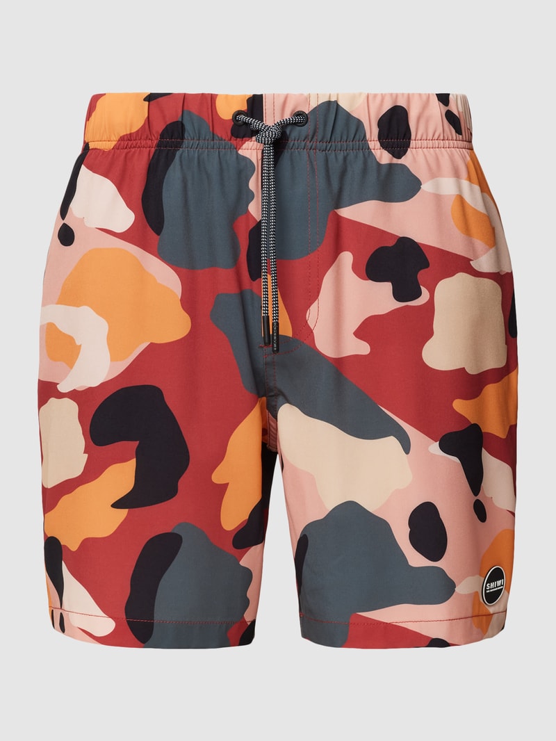 Badehose mit Allover-Muster in rostrot