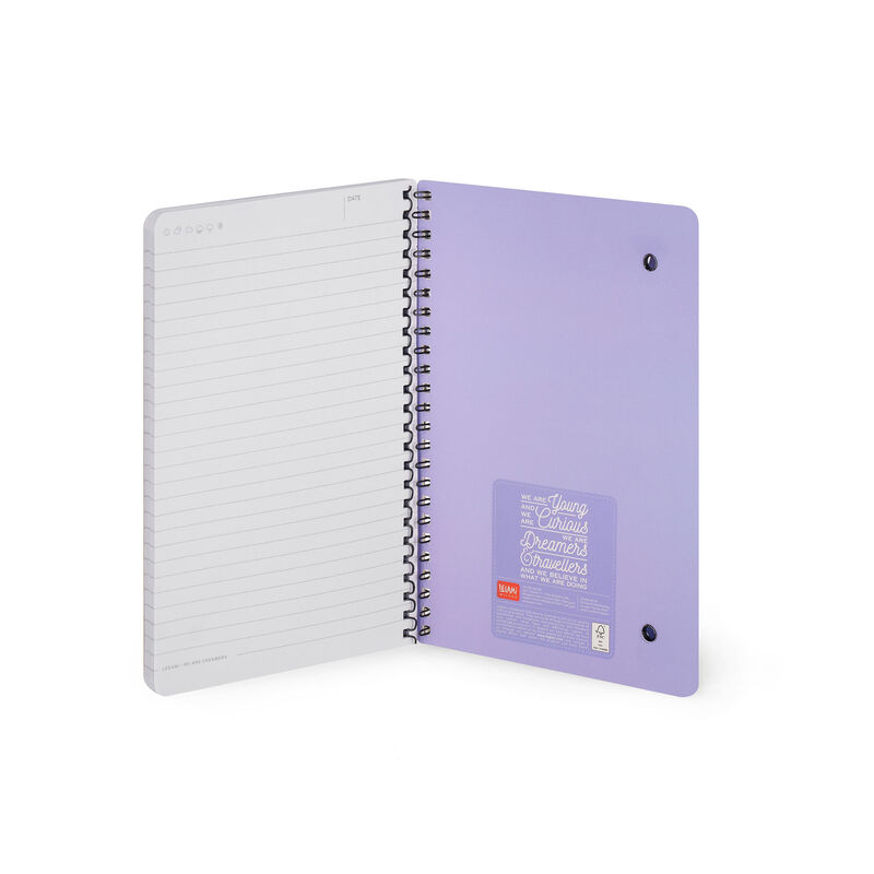 Caderno pautado - Grande - Encadernação em espiral - Formato A5